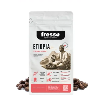 Fresso Specialty - Etiopia Yirgacheffe cafea boabe de origine proaspăt prăjită 500g