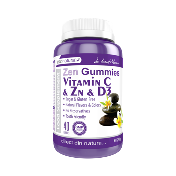 Zen Gummies Vitamin C & Zn & D3, 40 jeleuri